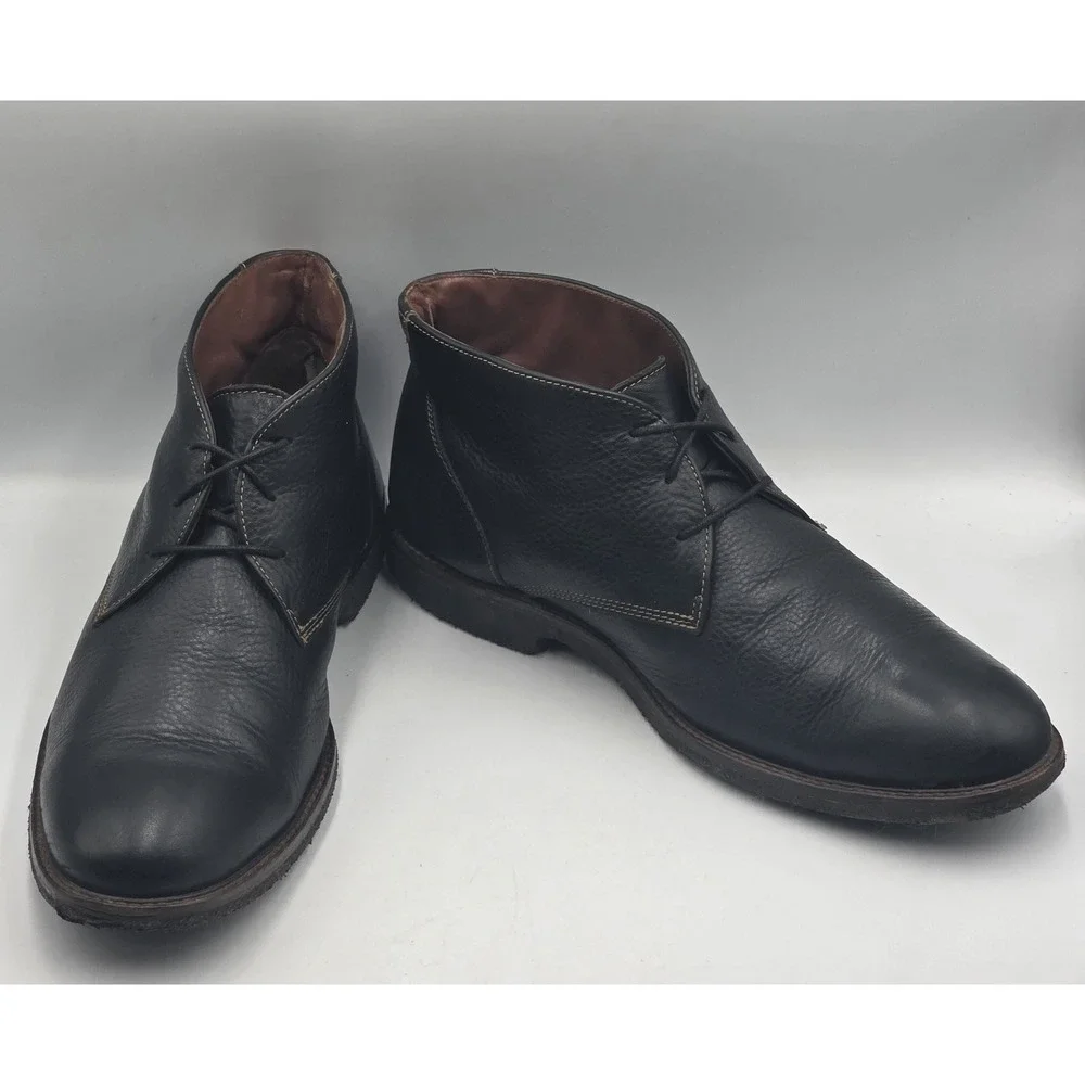 Johnston Murphy Copeland Sheepskin Leather Chukka Boot Men 13M Black Crepe Sole